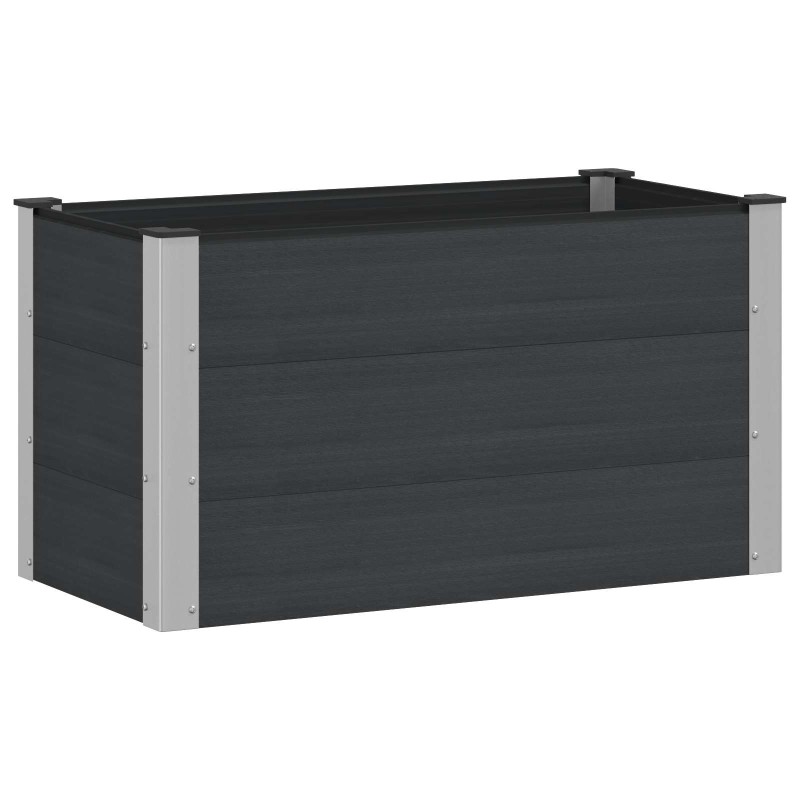 vidaXL Υπερυψωμένη Ζαρντινιέρα Μαύρο 100 x 50 x 54 cm
