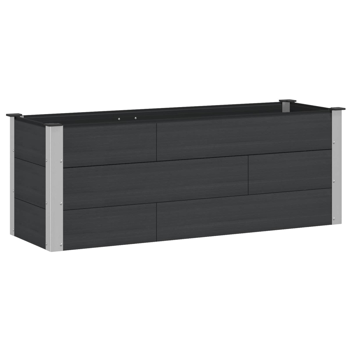 vidaXL Υπερυψωμένη Ζαρντινιέρα Μαύρο 150 x 50 x 54 cm