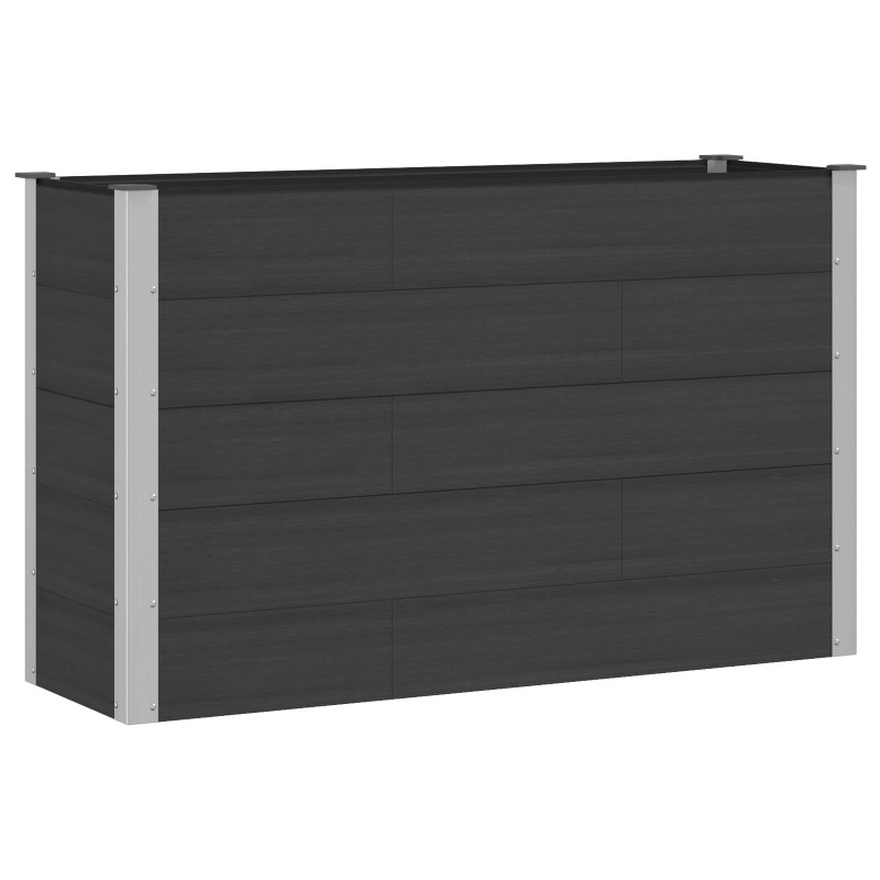 vidaXL Υπερυψωμένη Ζαρντινιέρα Μαύρο 150 x 50 x 91 cm