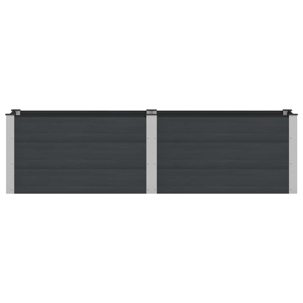 vidaXL Υπερυψωμένη Ζαρντινιέρα Μαύρο 200 x 50 x 54 cm