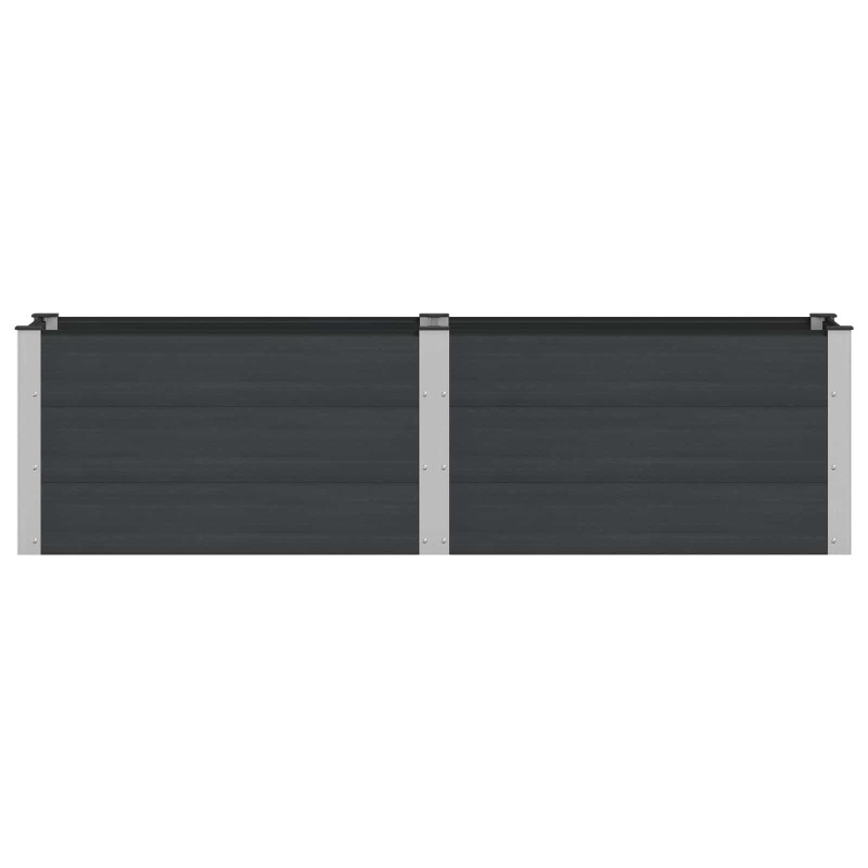 vidaXL Υπερυψωμένη Ζαρντινιέρα Μαύρο 200 x 50 x 54 cm