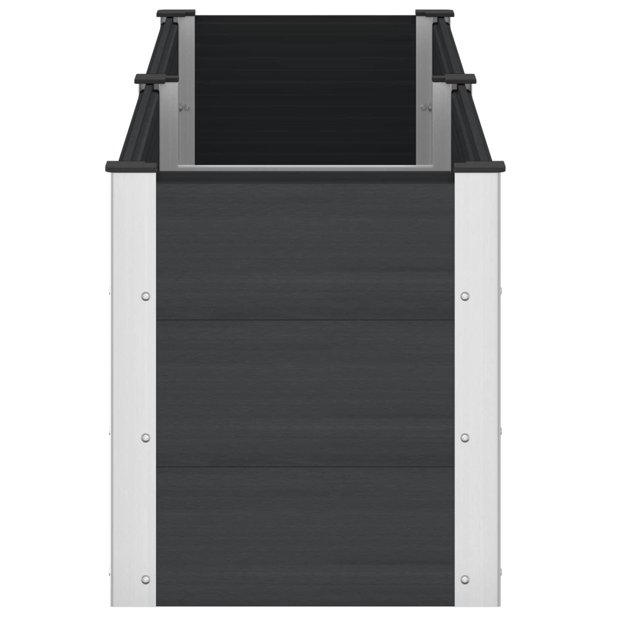 vidaXL Υπερυψωμένη Ζαρντινιέρα Μαύρο 200 x 50 x 54 cm