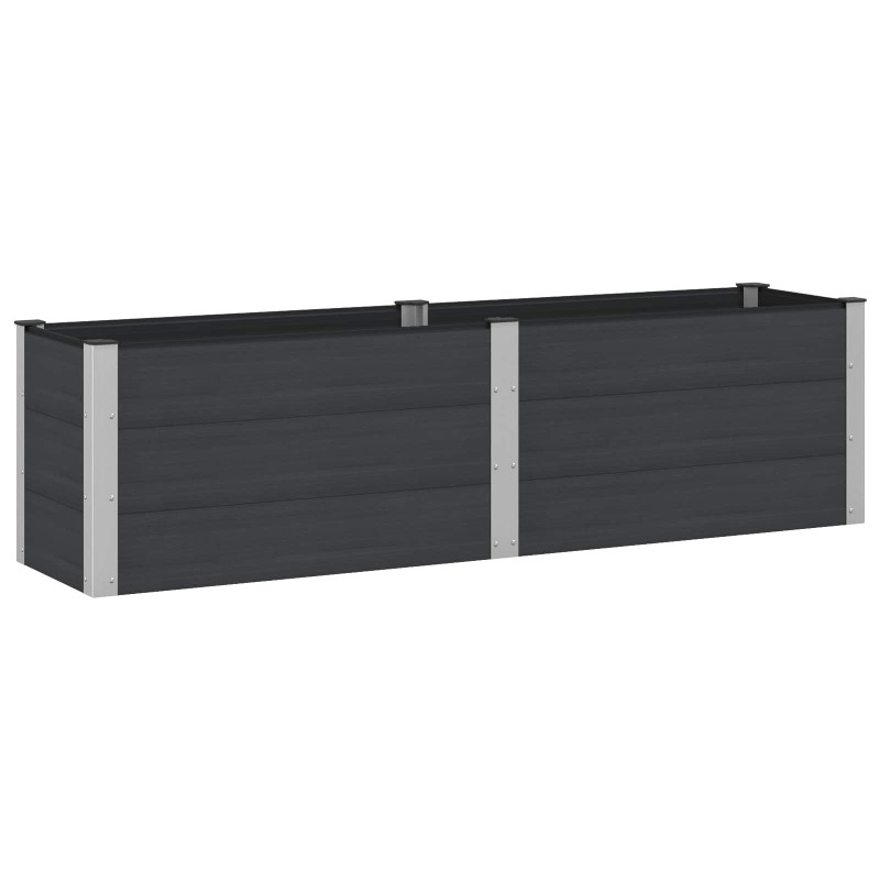 vidaXL Υπερυψωμένη Ζαρντινιέρα Μαύρο 200 x 50 x 54 cm
