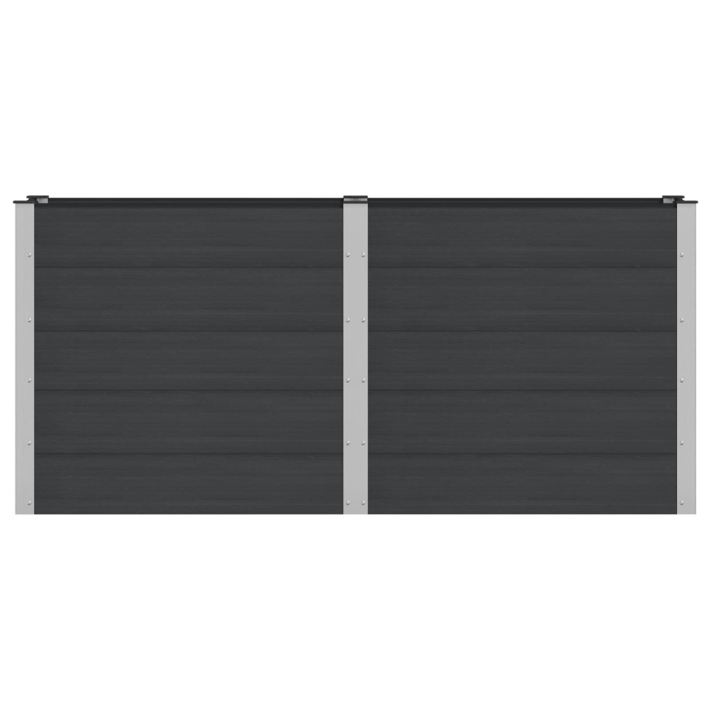vidaXL Υπερυψωμένη Ζαρντινιέρα Μαύρο 200 x 50 x 91 cm