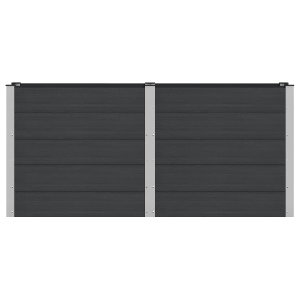 vidaXL Υπερυψωμένη Ζαρντινιέρα Μαύρο 200 x 50 x 91 cm