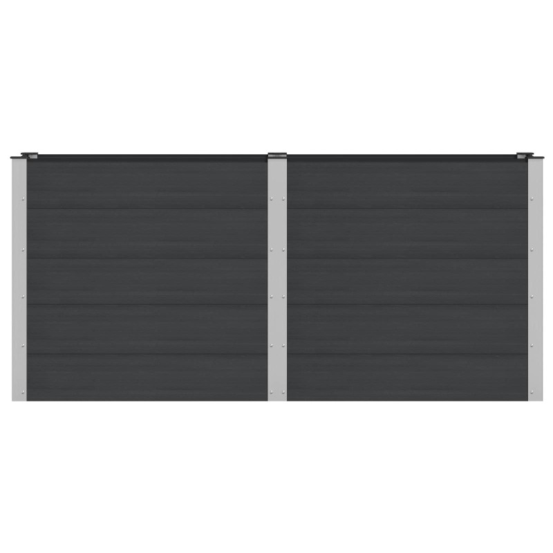 vidaXL Υπερυψωμένη Ζαρντινιέρα Μαύρο 200 x 50 x 91 cm