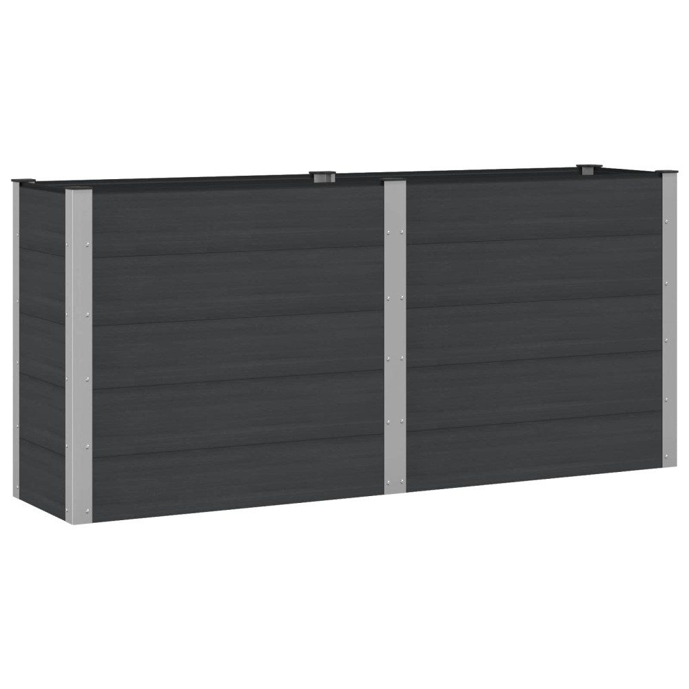 vidaXL Υπερυψωμένη Ζαρντινιέρα Μαύρο 200 x 50 x 91 cm