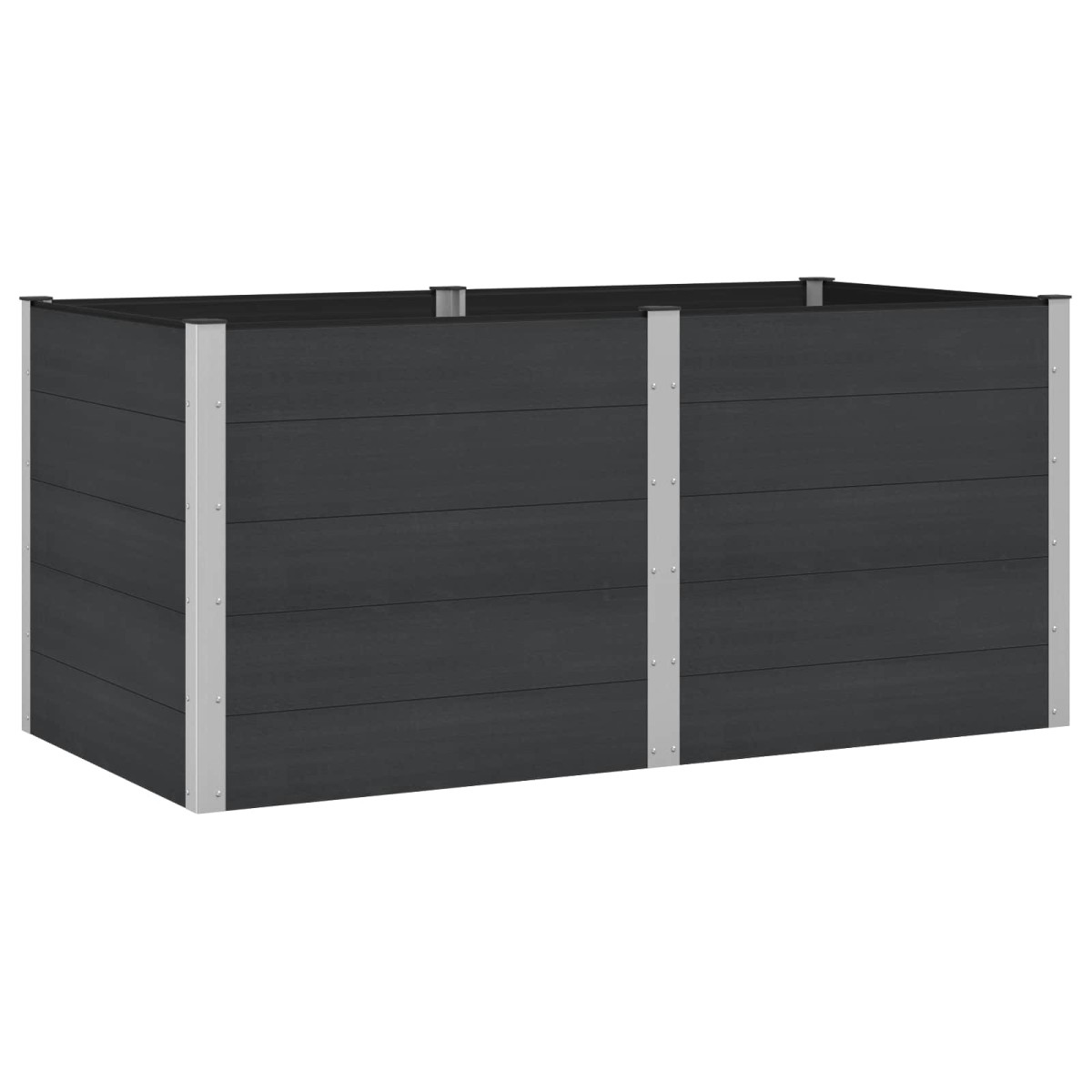 vidaXL Υπερυψωμένη Ζαρντινιέρα Μαύρο 200 x 100 x 91 εκ