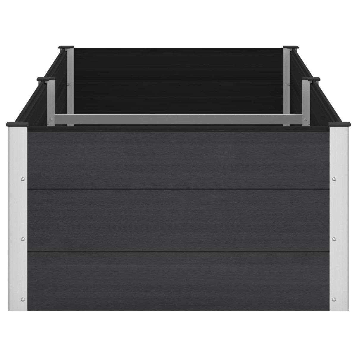 vidaXL Υπερυψωμένη Ζαρντινιέρα Μαύρο 250 x 100 x 54 cm