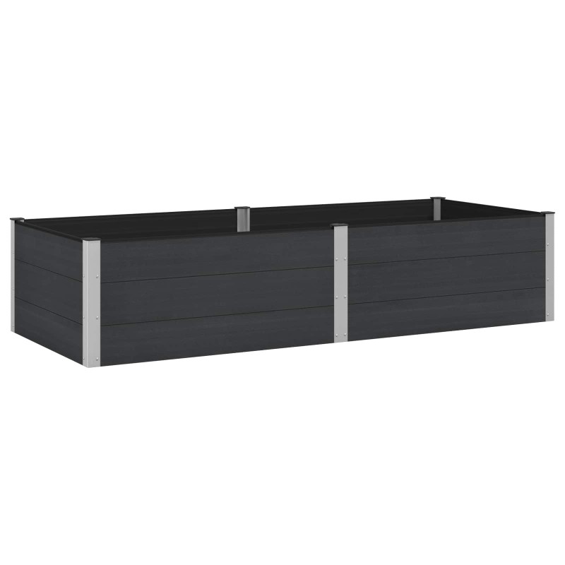 vidaXL Υπερυψωμένη Ζαρντινιέρα Μαύρο 250 x 100 x 54 cm
