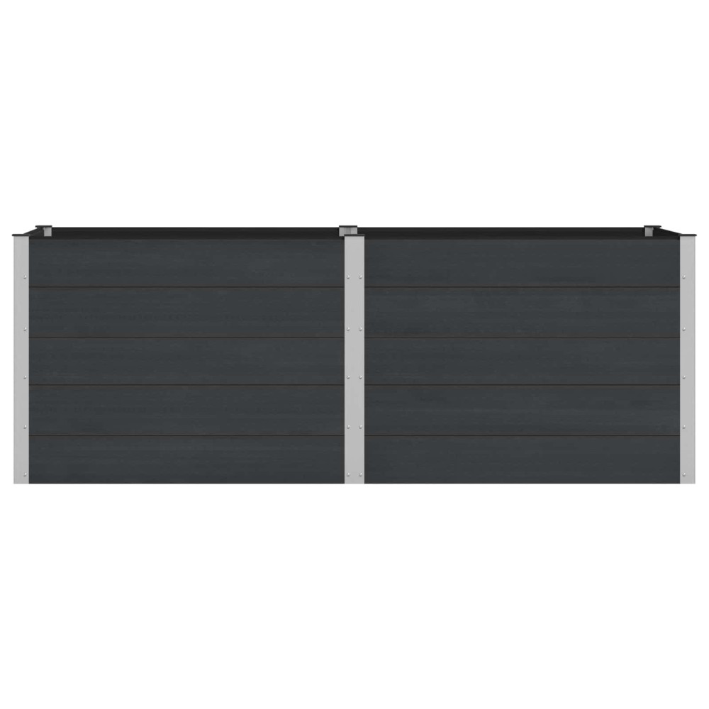 vidaXL Υπερυψωμένη Ζαρντινιέρα Μαύρο 250 x 100 x 91 cm
