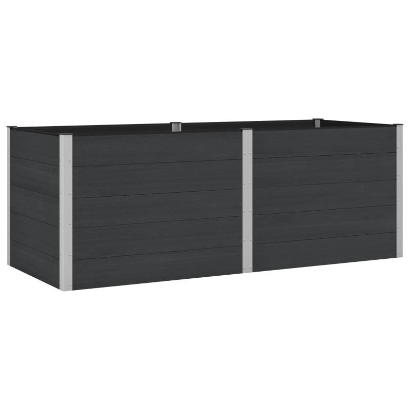 vidaXL Υπερυψωμένη Ζαρντινιέρα Μαύρο 250 x 100 x 91 cm