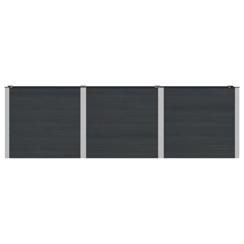 vidaXL Υπερυψωμένη Ζαρντινιέρα Μαύρο 300 x 50 x 91 cm