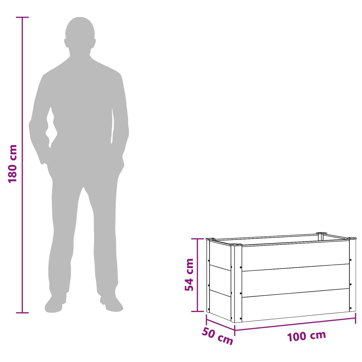 vidaXL Υπερυψωμένη Ζαρντινιέρα Καφέ 100 x 50 x 54 cm WPC και Αλουμίνιο