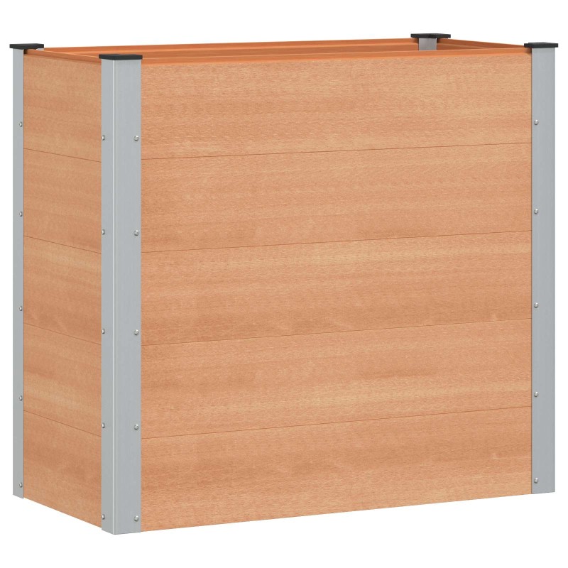 vidaXL Υπερυψωμένη Ζαρντινιέρα Καφέ 100 x 50 x 91 cm WPC και Αλουμίνιο