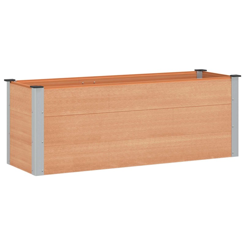 vidaXL Υπερυψωμένη Ζαρντινιέρα Καφέ 150 x 50 x 54 cm WPC και Αλουμίνιο