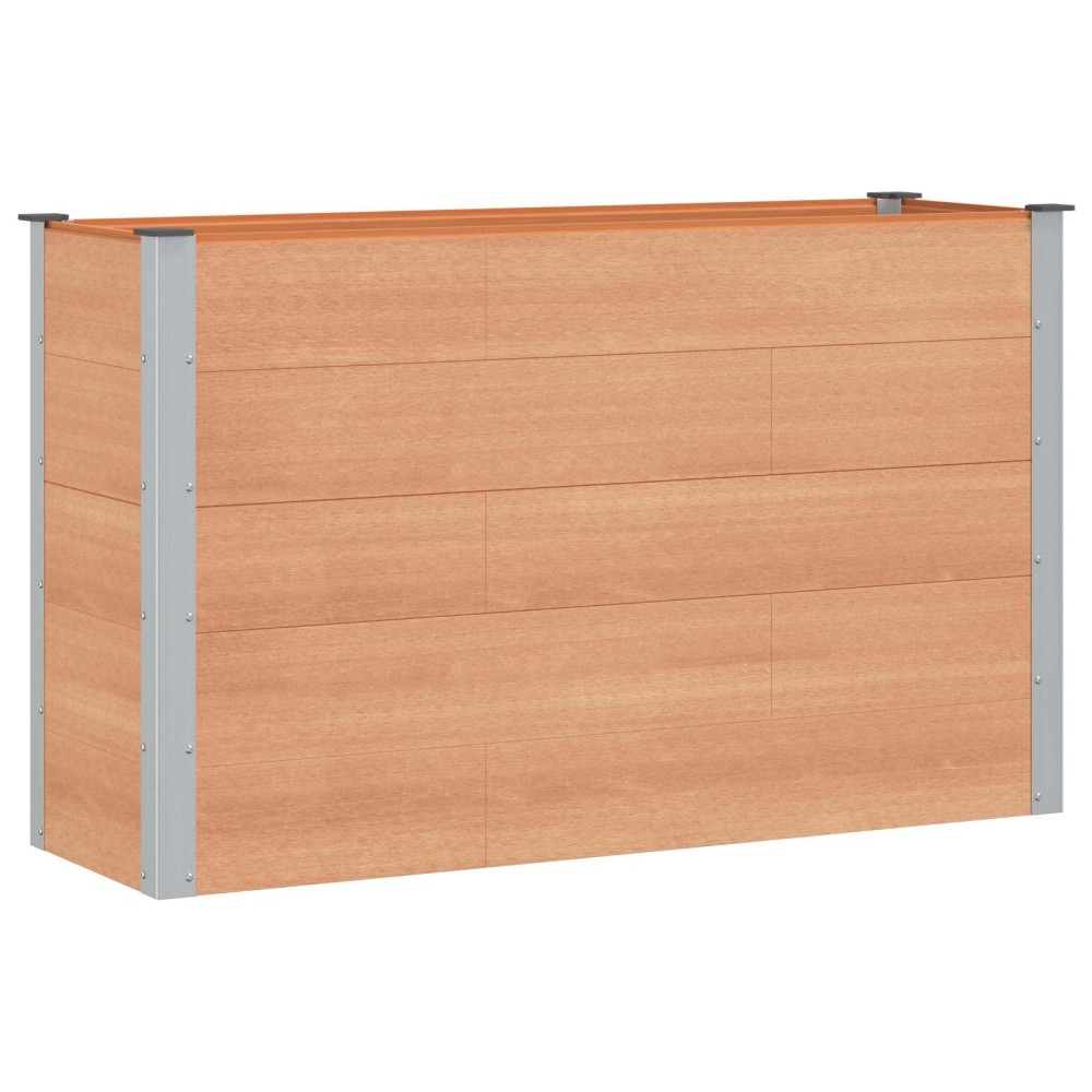vidaXL Υπερυψωμένη Ζαρντινιέρα Καφέ 150 x 50 x 91 cm WPC και Αλουμίνιο