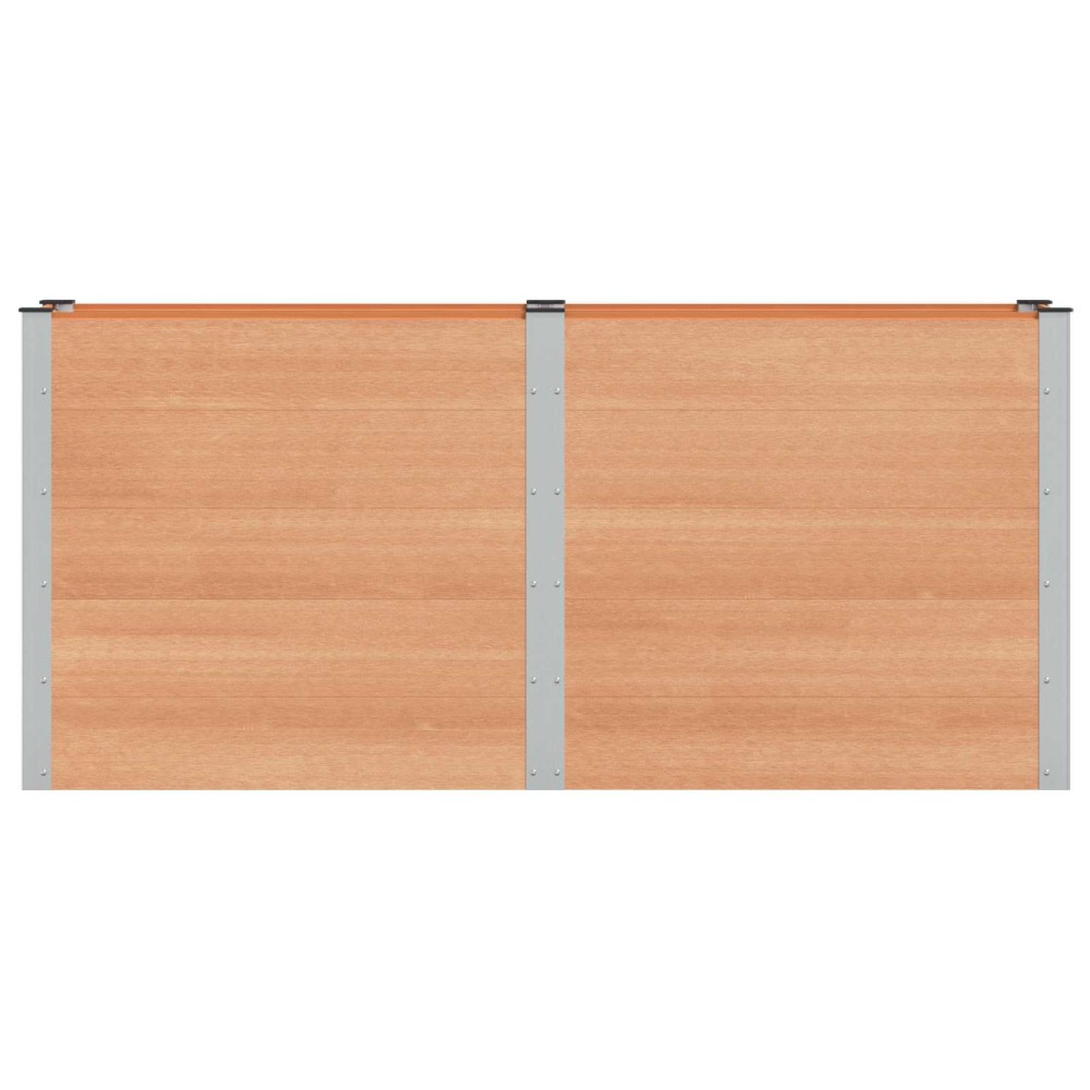 vidaXL Υπερυψωμένη Ζαρντινιέρα Καφέ 200 x 50 x 91 cm WPC και Αλουμίνιο