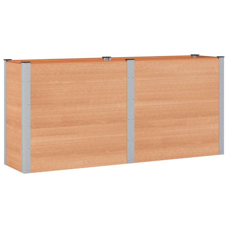 vidaXL Υπερυψωμένη Ζαρντινιέρα Καφέ 200 x 50 x 91 cm WPC και Αλουμίνιο