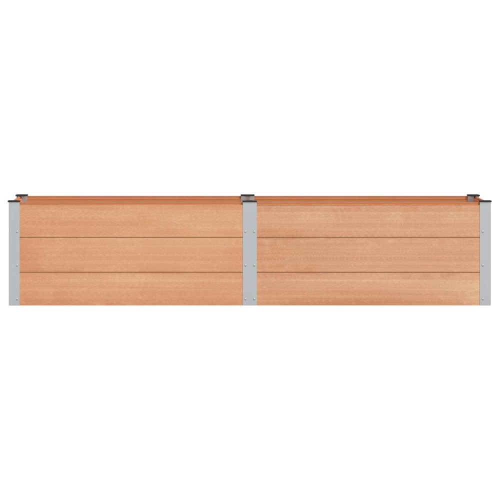 vidaXL Υπερυψωμένη Ζαρντινιέρα Καφέ 250 x 50 x 54 cm WPC και Αλουμίνιο