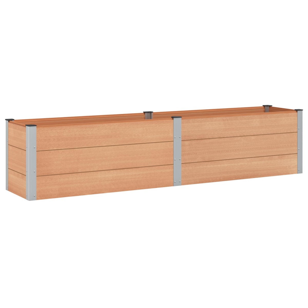 vidaXL Υπερυψωμένη Ζαρντινιέρα Καφέ 250 x 50 x 54 cm WPC και Αλουμίνιο