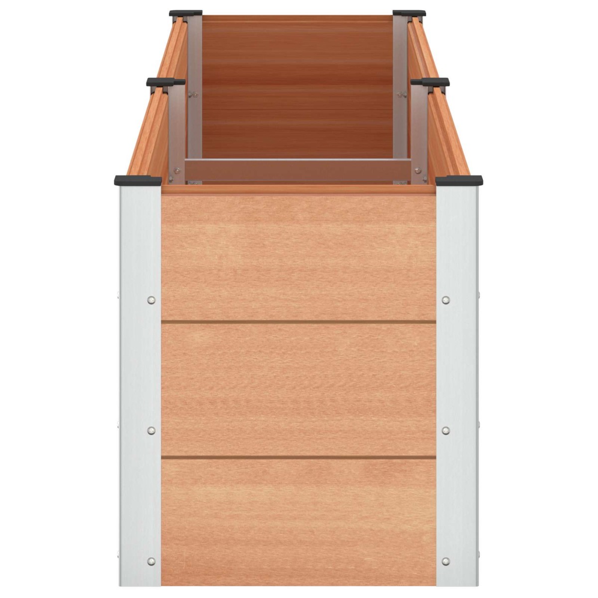 vidaXL Υπερυψωμένη Ζαρντινιέρα Καφέ 250 x 50 x 54 cm WPC και Αλουμίνιο