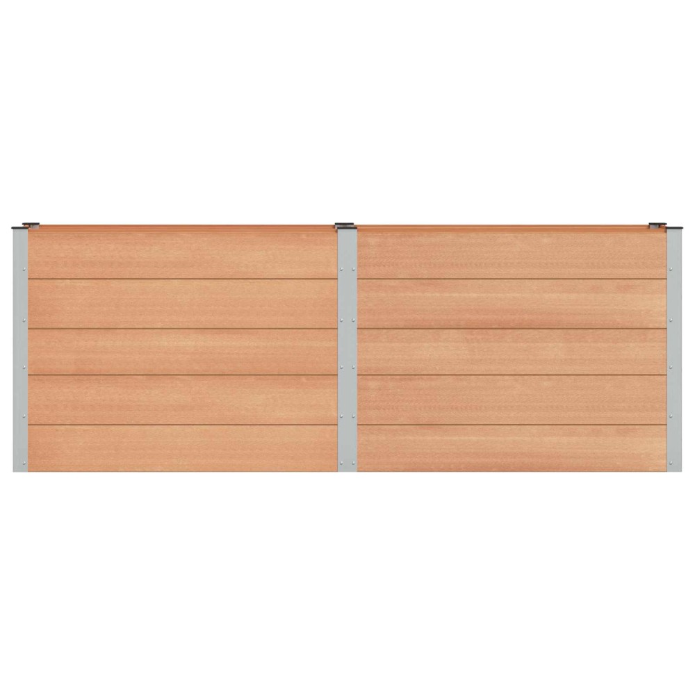 vidaXL Υπερυψωμένη Ζαρντινιέρα Καφέ 250 x 50 x 91 εκ WPC και Αλουμίνιο