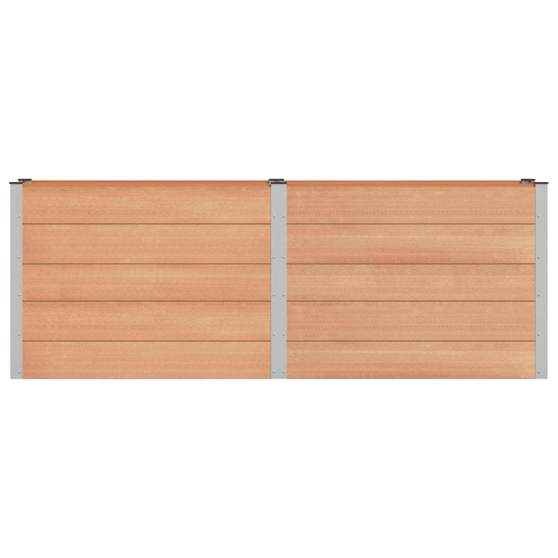 vidaXL Υπερυψωμένη Ζαρντινιέρα Καφέ 250 x 50 x 91 εκ WPC και Αλουμίνιο