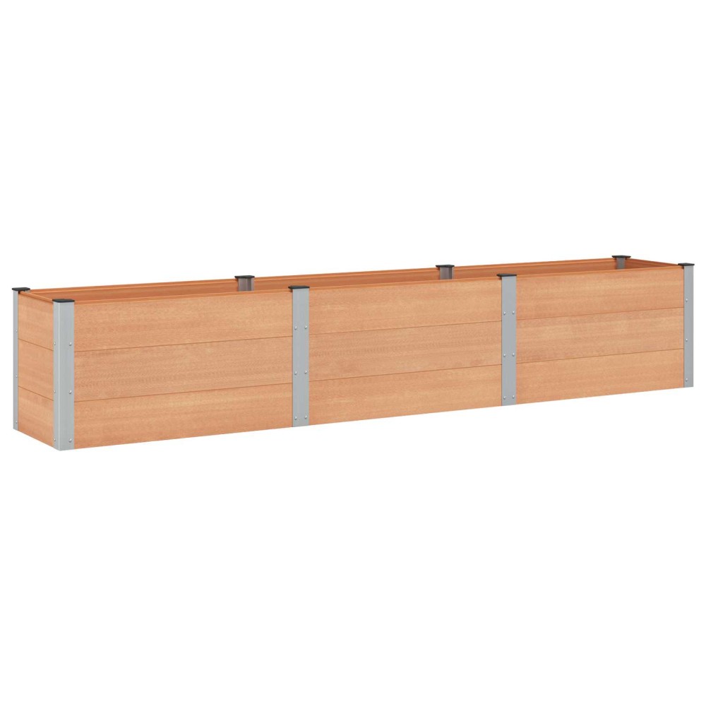 vidaXL Υπερυψωμένη Ζαρντινιέρα Καφέ 300 x 50 x 54 cm WPC και Αλουμίνιο