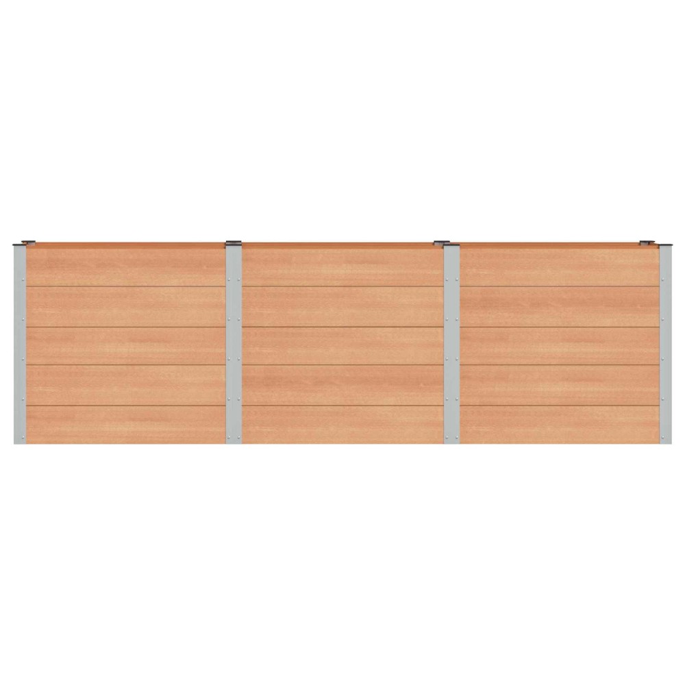 vidaXL Υπερυψωμένη Ζαρντινιέρα Καφέ 300 x 50 x 91 cm WPC και Αλουμίνιο
