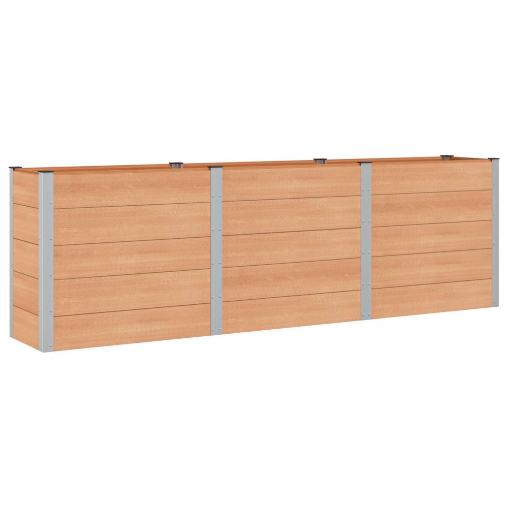 vidaXL Υπερυψωμένη Ζαρντινιέρα Καφέ 300 x 50 x 91 cm WPC και Αλουμίνιο