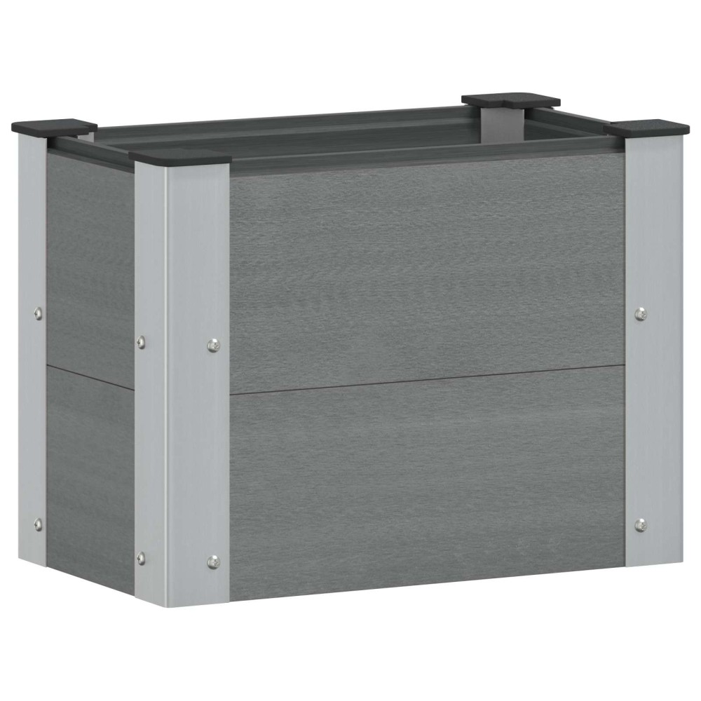 vidaXL Υπερυψωμένη Ζαρντινιέρα Γκρι 50 x 30 x 36 εκ WPC και Αλουμίνιο