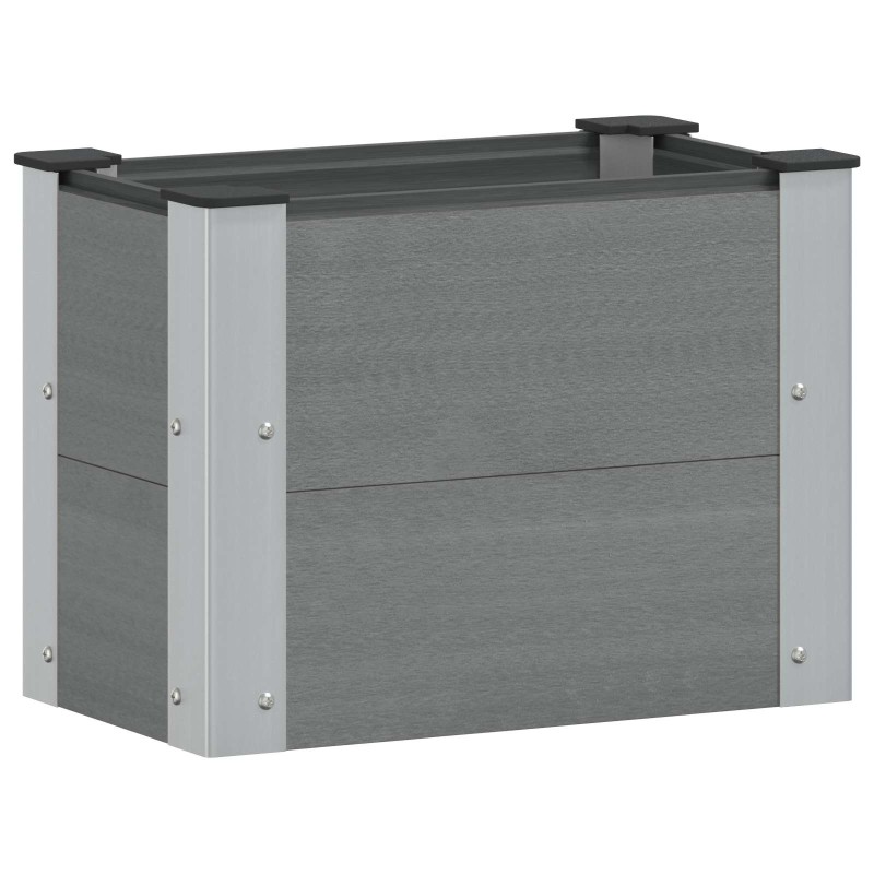 vidaXL Υπερυψωμένη Ζαρντινιέρα Γκρι 50 x 30 x 36 εκ WPC και Αλουμίνιο
