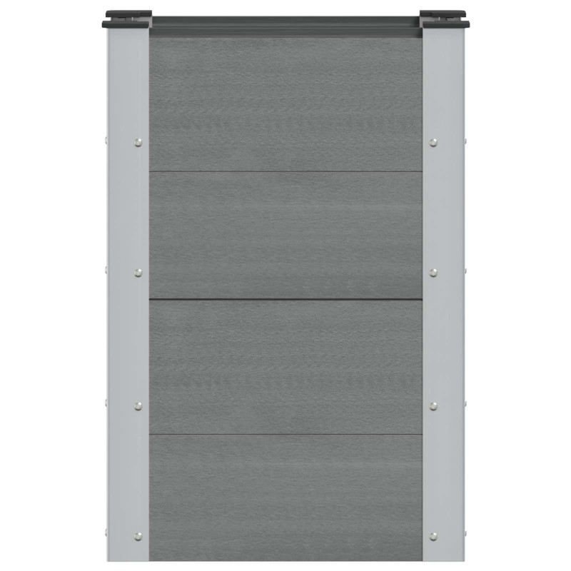 vidaXL Υπερυψωμένη Ζαρντινιέρα Γκρι 50 x 30 x 72 εκ WPC και Αλουμίνιο