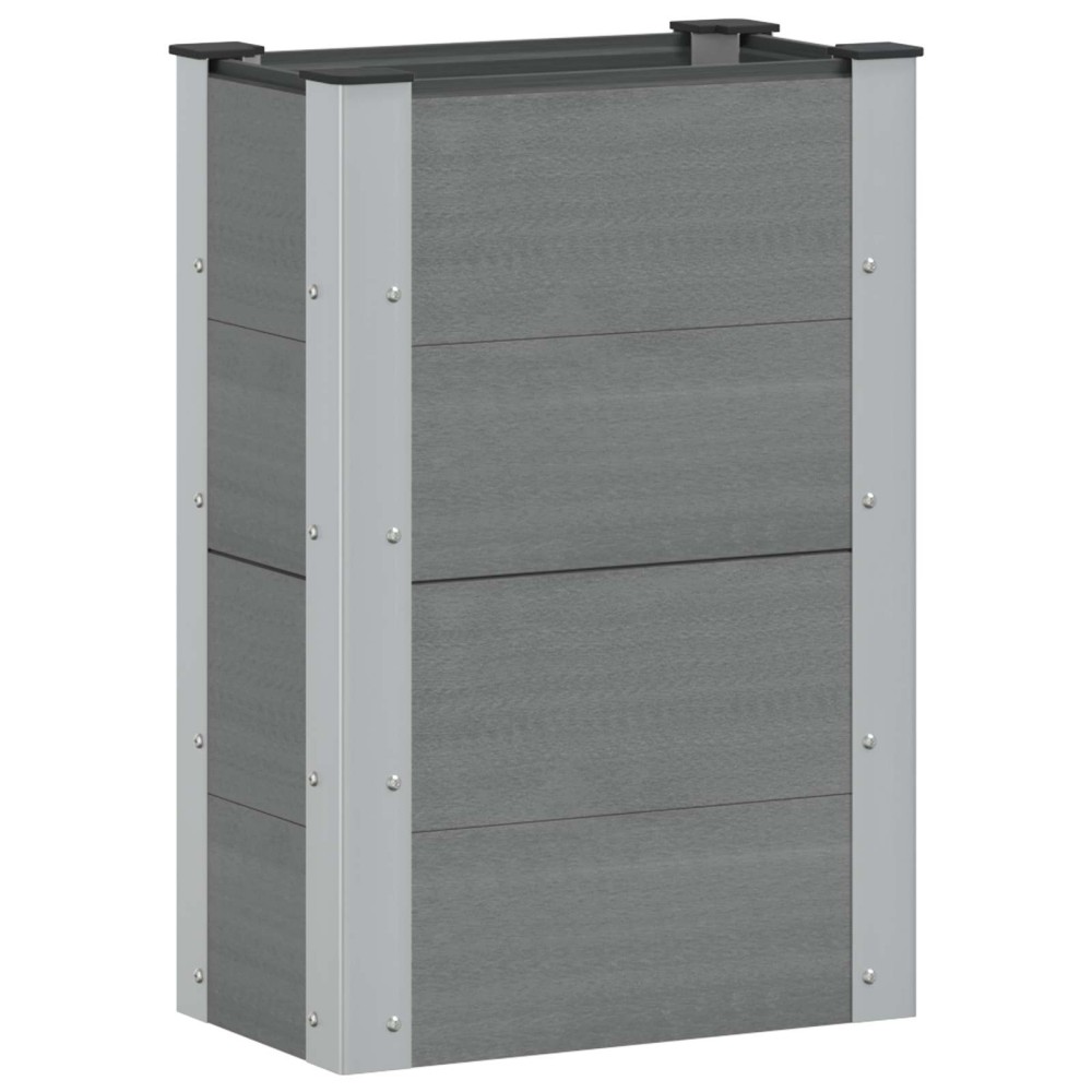 vidaXL Υπερυψωμένη Ζαρντινιέρα Γκρι 50 x 30 x 72 εκ WPC και Αλουμίνιο
