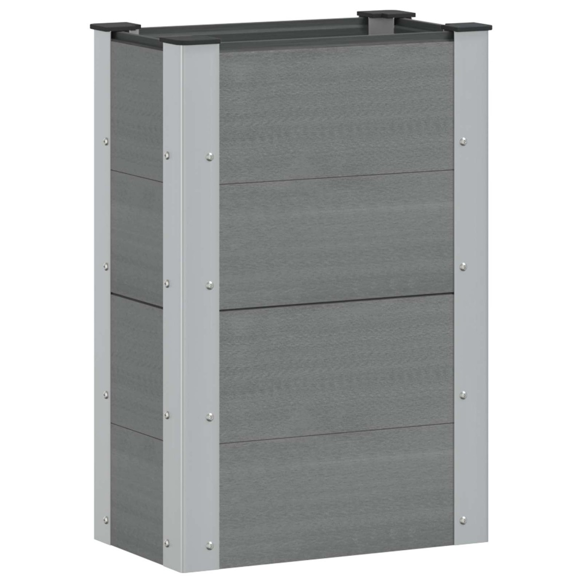 vidaXL Υπερυψωμένη Ζαρντινιέρα Γκρι 50 x 30 x 72 εκ WPC και Αλουμίνιο