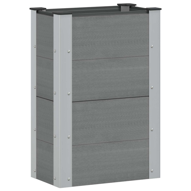 vidaXL Υπερυψωμένη Ζαρντινιέρα Γκρι 50 x 30 x 72 εκ WPC και Αλουμίνιο