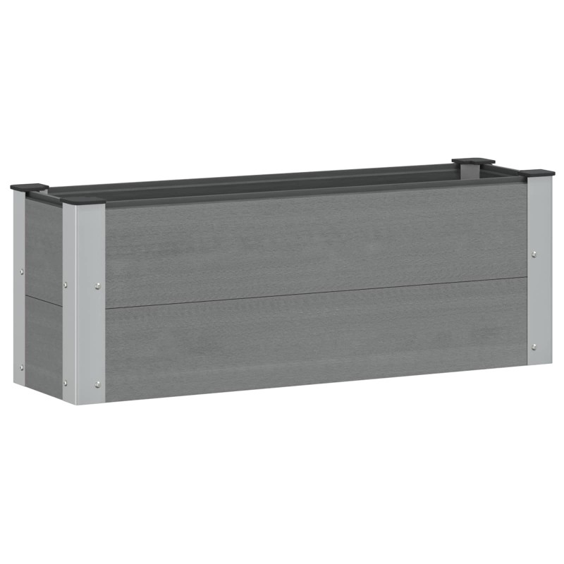 vidaXL Υπερυψωμένη Ζαρντινιέρα Γκρι 100 x 30 x 36 εκ WPC και Αλουμίνιο