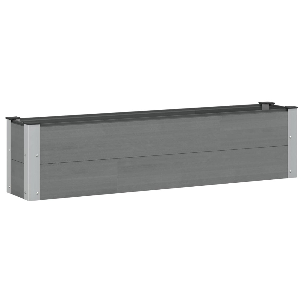 vidaXL Υπερυψωμένη Ζαρντινιέρα Γκρι 150 x 30 x 36 εκ WPC και Αλουμίνιο