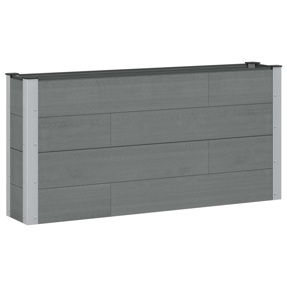 vidaXL Υπερυψωμένη Ζαρντινιέρα Γκρι 150 x 30 x 72 εκ WPC και Αλουμίνιο