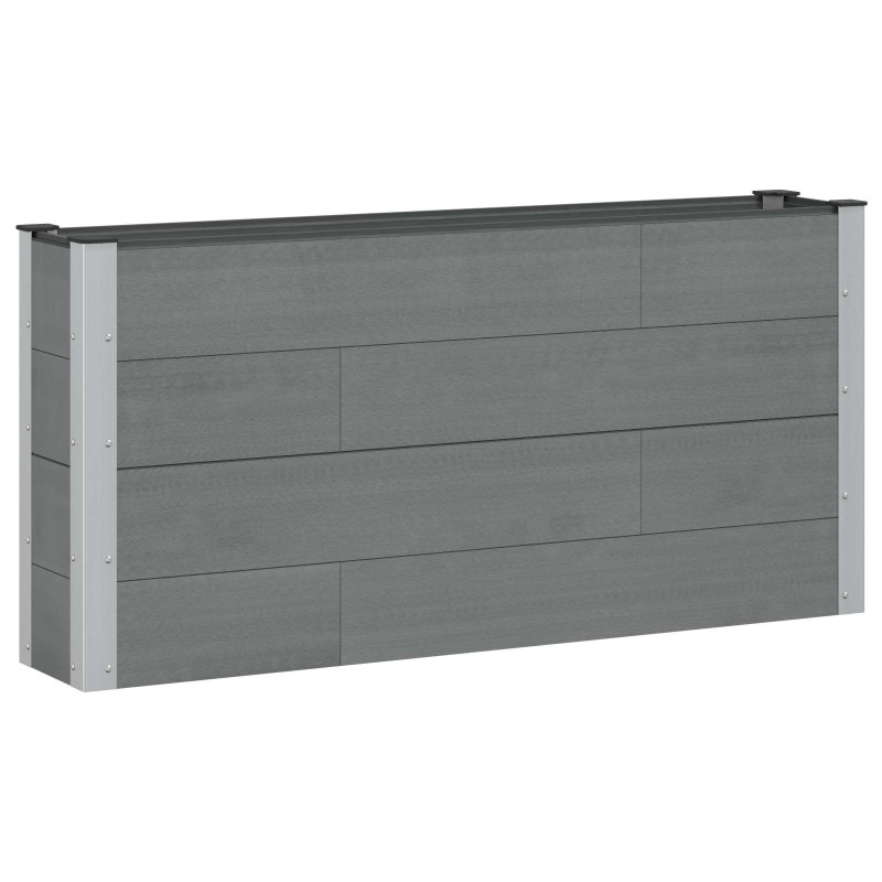 vidaXL Υπερυψωμένη Ζαρντινιέρα Γκρι 150 x 30 x 72 εκ WPC και Αλουμίνιο