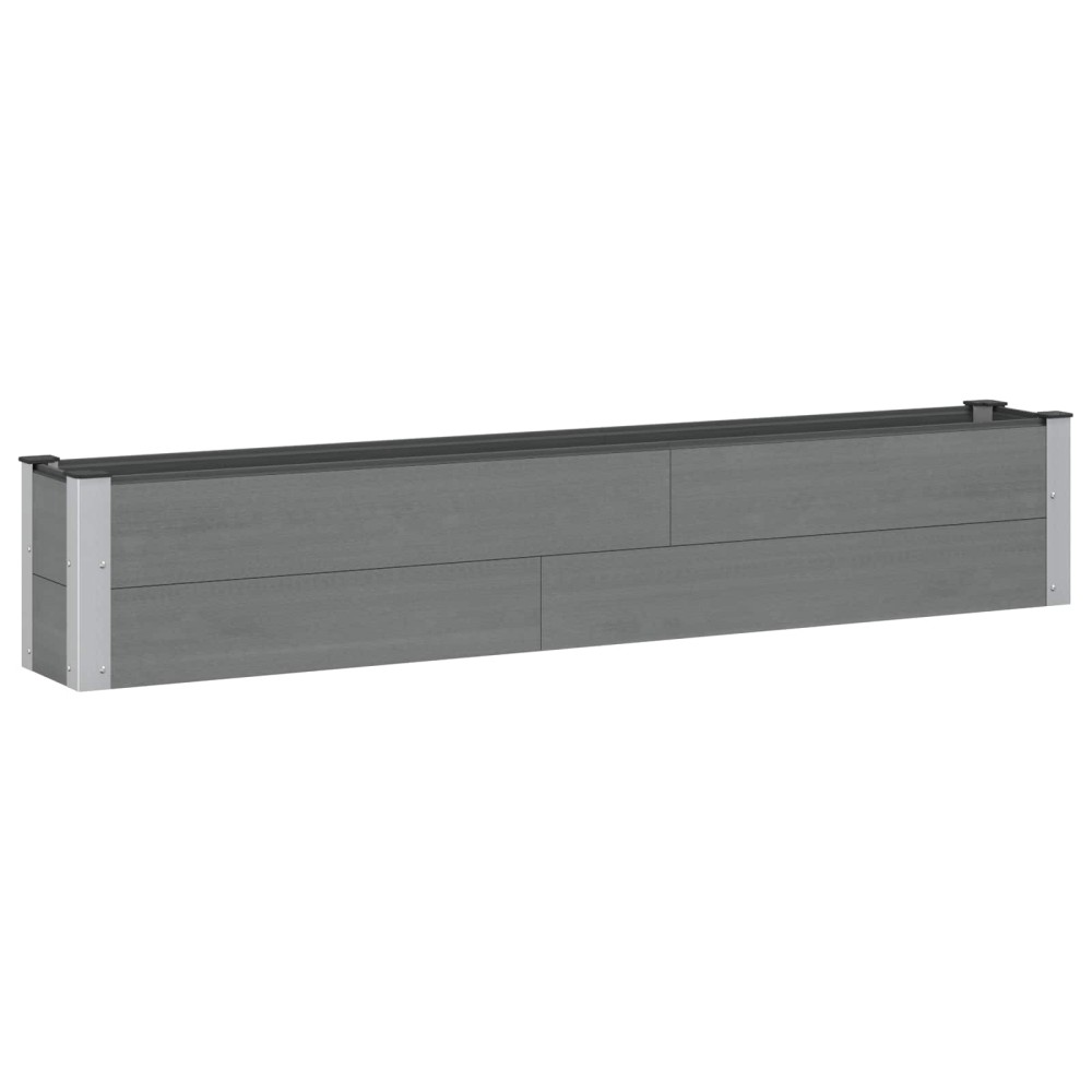 vidaXL Υπερυψωμένη Ζαρντινιέρα Γκρι 200 x 30 x 36 εκ WPC και Αλουμίνιο