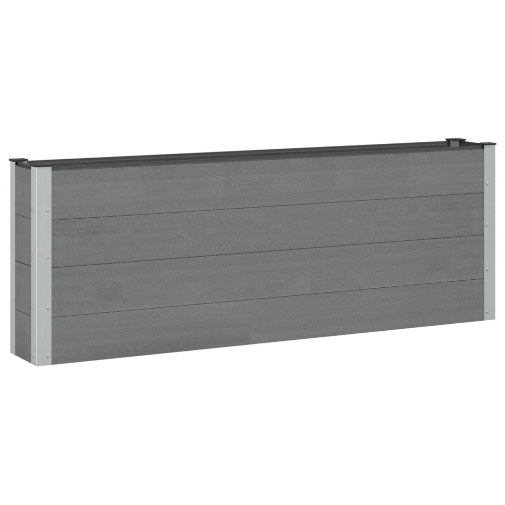 vidaXL Υπερυψωμένη Ζαρντινιέρα Γκρι 200 x 30 x 72 εκ WPC και Αλουμίνιο