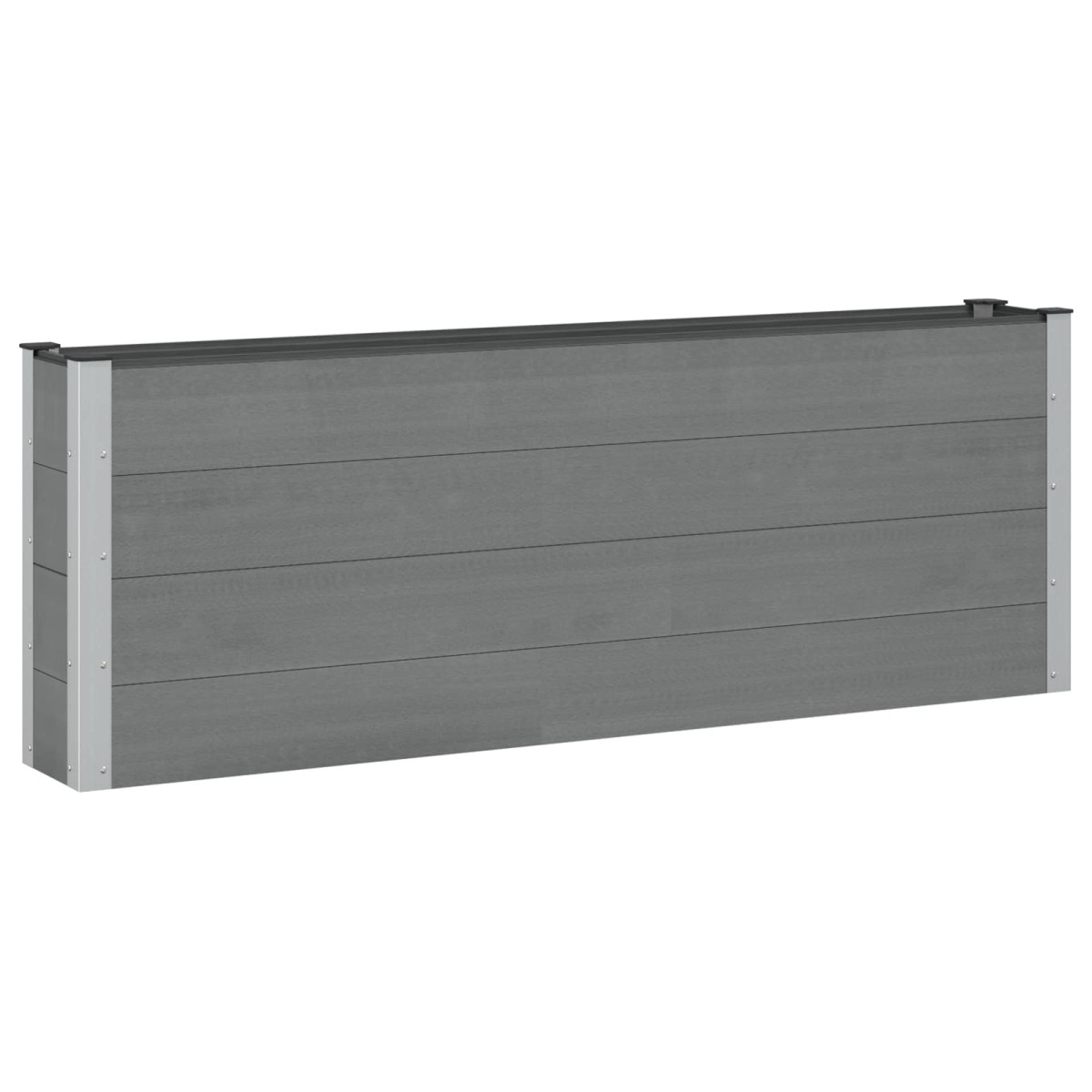 vidaXL Υπερυψωμένη Ζαρντινιέρα Γκρι 200 x 30 x 72 εκ WPC και Αλουμίνιο