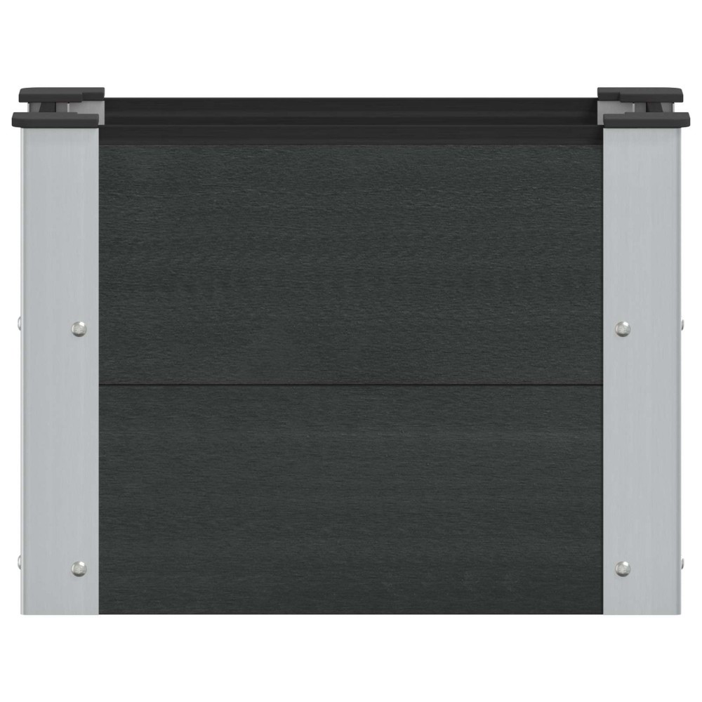 vidaXL Υπερυψωμένη Ζαρντινιέρα Μαύρο 50 x 30 x 36 εκ WPC και Αλουμίνιο