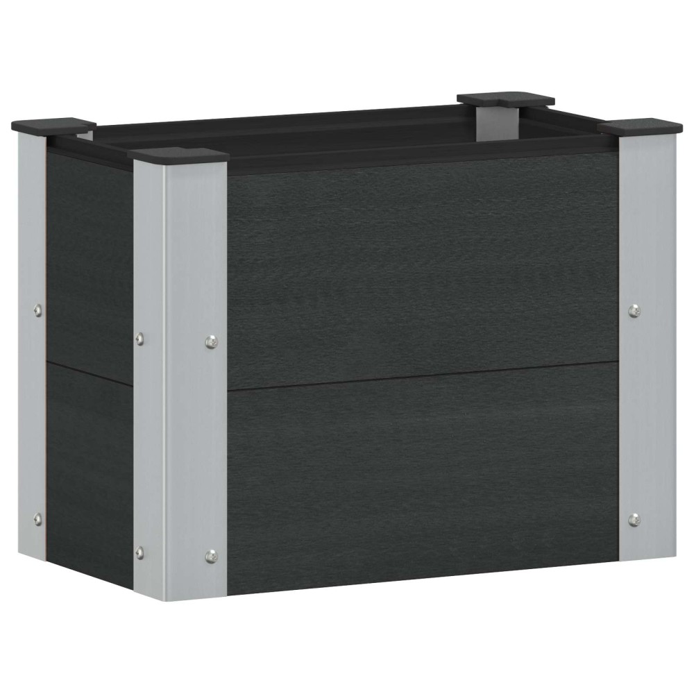 vidaXL Υπερυψωμένη Ζαρντινιέρα Μαύρο 50 x 30 x 36 εκ WPC και Αλουμίνιο