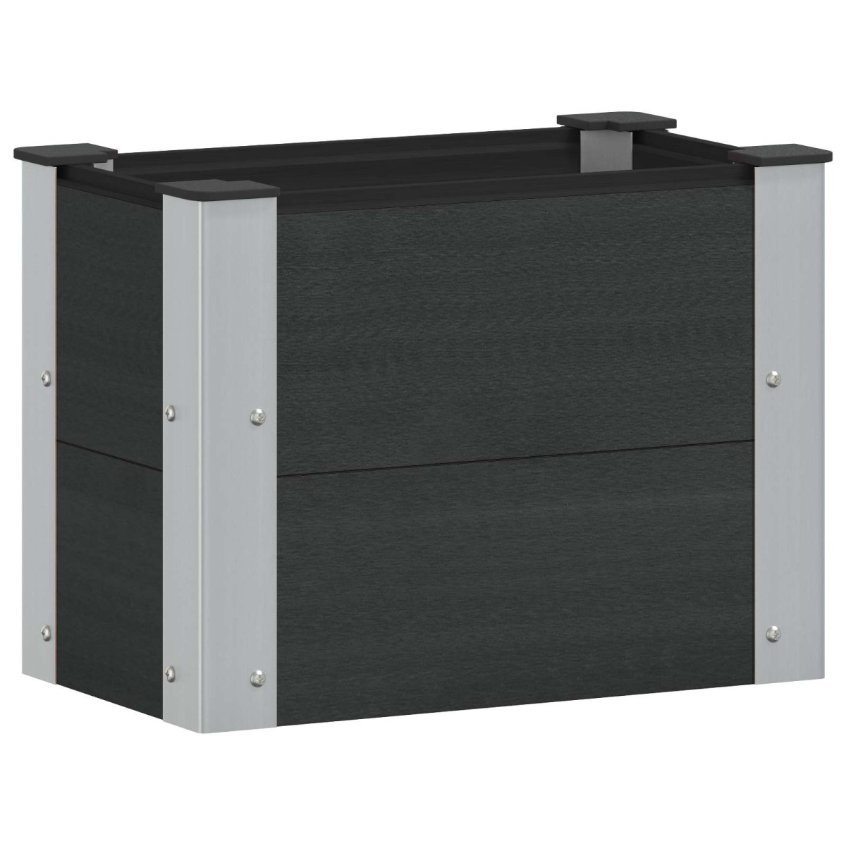vidaXL Υπερυψωμένη Ζαρντινιέρα Μαύρο 50 x 30 x 36 εκ WPC και Αλουμίνιο