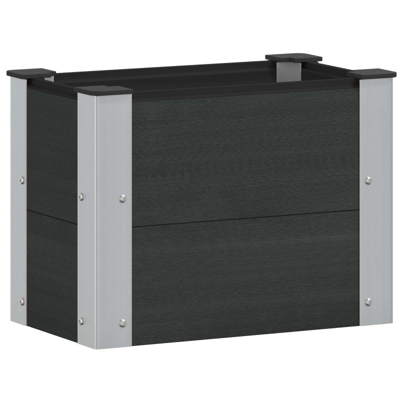 vidaXL Υπερυψωμένη Ζαρντινιέρα Μαύρο 50 x 30 x 36 εκ WPC και Αλουμίνιο