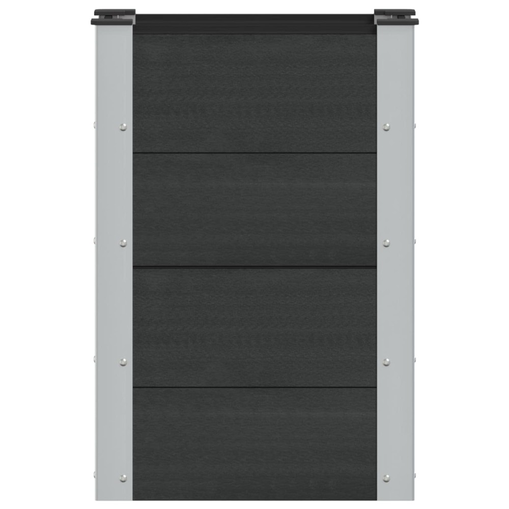 vidaXL Υπερυψωμένη Ζαρντινιέρα Μαύρο 50 x 30 x 72 εκ WPC και Αλουμίνιο