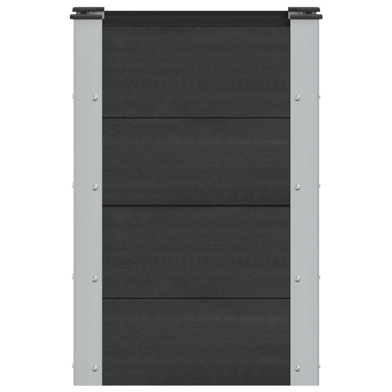 vidaXL Υπερυψωμένη Ζαρντινιέρα Μαύρο 50 x 30 x 72 εκ WPC και Αλουμίνιο